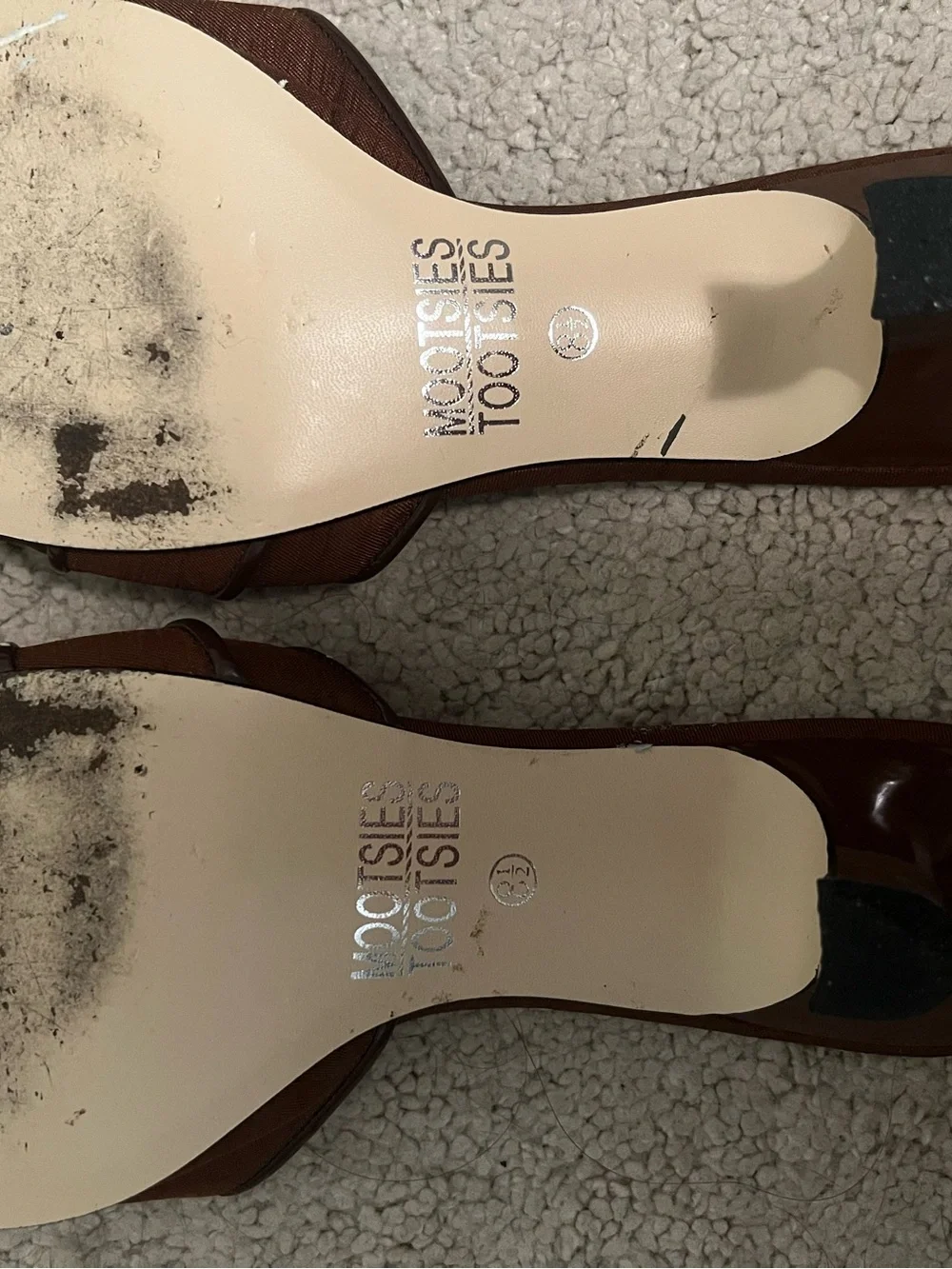 Mootsies Tootsies Brown Slide kitten heels